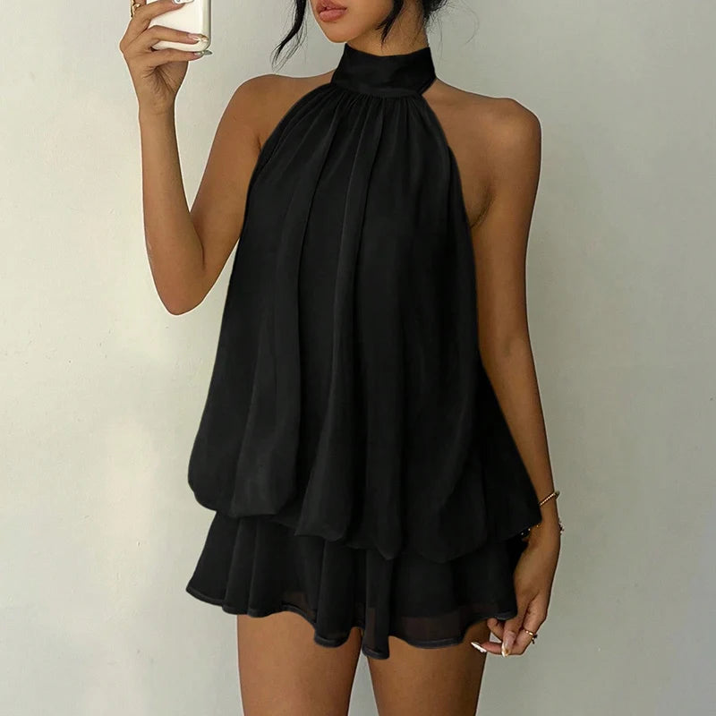 AMELI Bianca — Conjunto vaporoso con short integrado