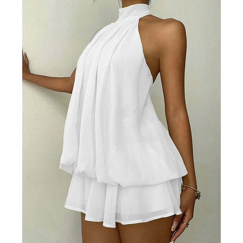 AMELI Bianca — Conjunto vaporoso con short integrado